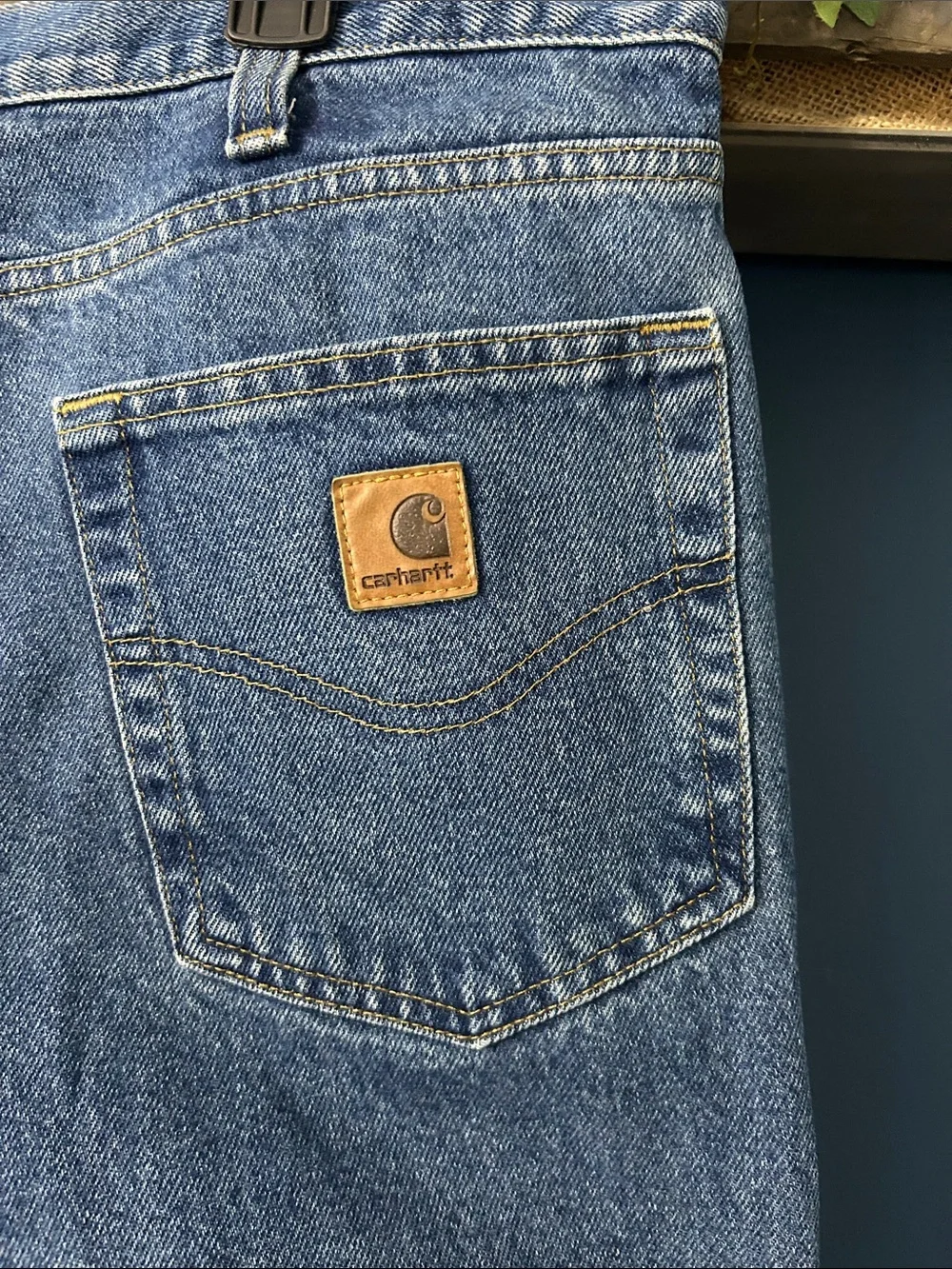 Carhartt Men's Straight Leg Denim Jeans - Blue 40 x 30 EUC